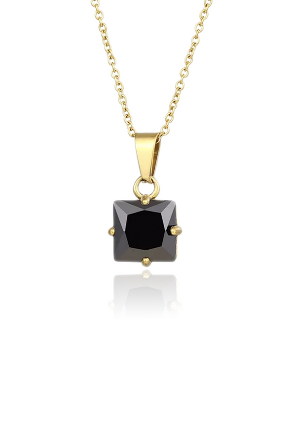 Black rhinestone necklace with white background
