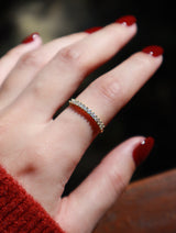 Model wearing high quality gold ring under the sunlight